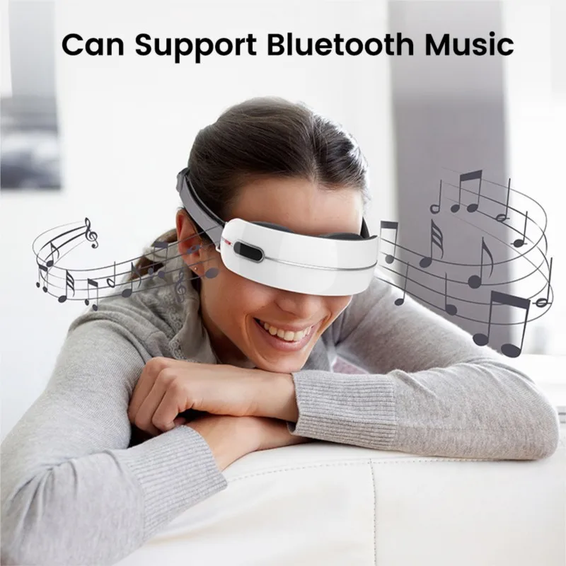 

Electric Eye Massager Smart Vibration Eye Therapy Glasses Sleep Masks with Hot Compress Bluetooth Fatigue Pouch Wrinkle