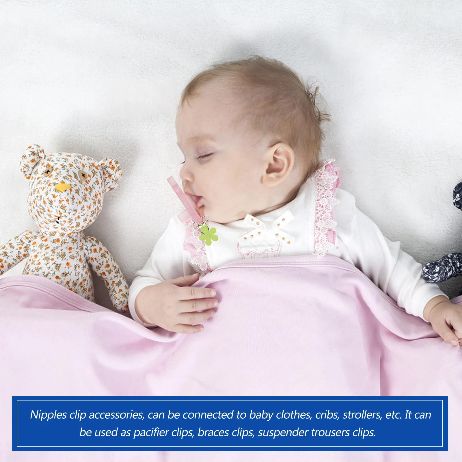 

8Pcs Stylish Plum Pacifier Clips Baby Mitten Holder Durable Suspender Accessory Trendy Unisex Designs Plum Pacifier Clips