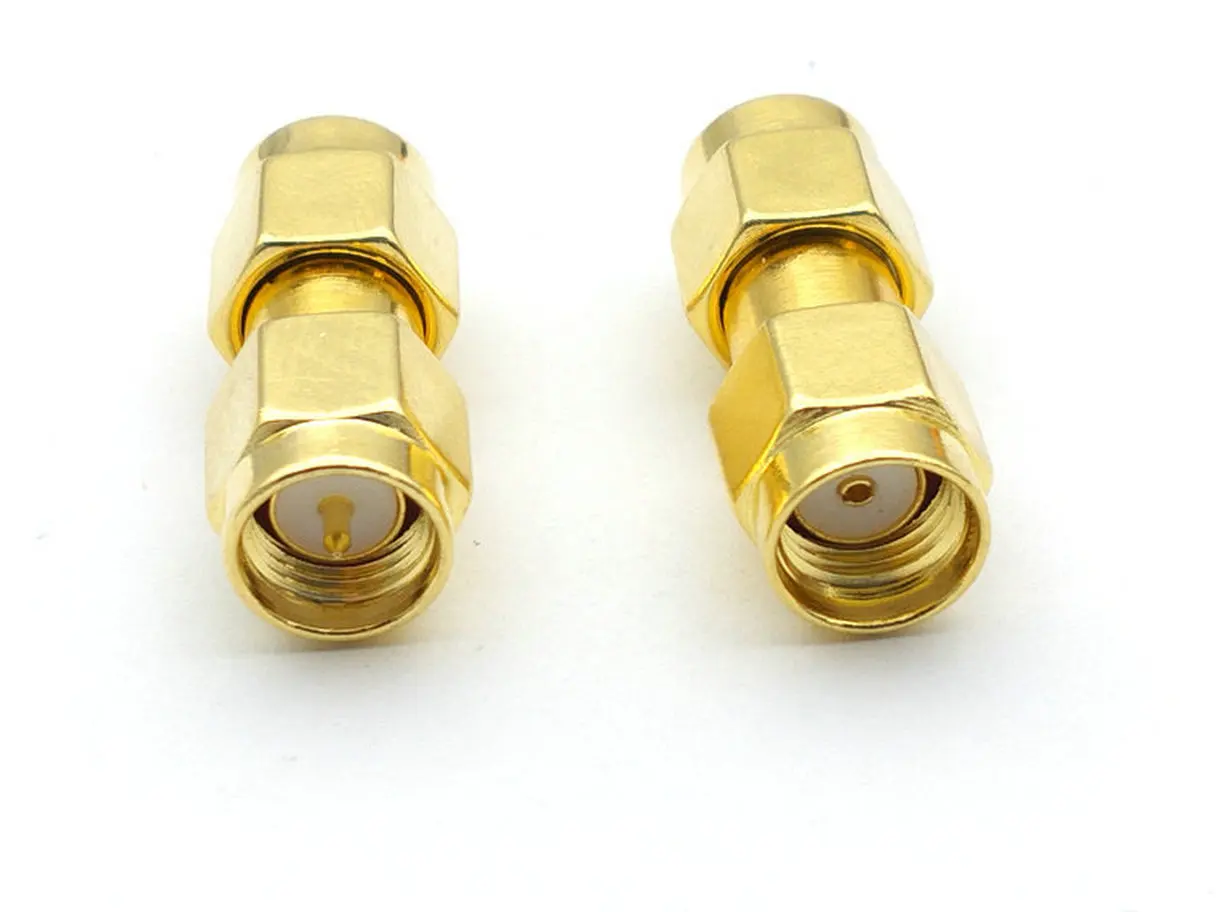 50 Pcs Emas SMA PLUG MALE To Rp SMA Plug Jack Lurus Konektor Adaptor