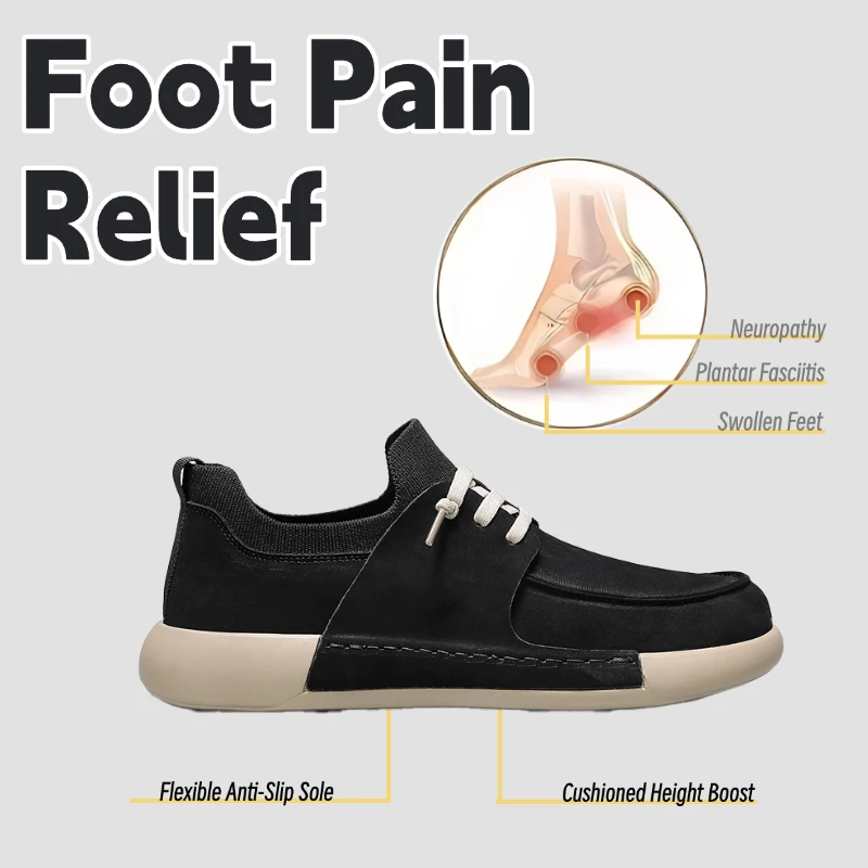 Fipatbu Zapatos de vestir informales sin cordones para hombre Zapatillas anchas para caminar Mocasines ortopédicos de barco con soporte para el arco Cómodo y ligero