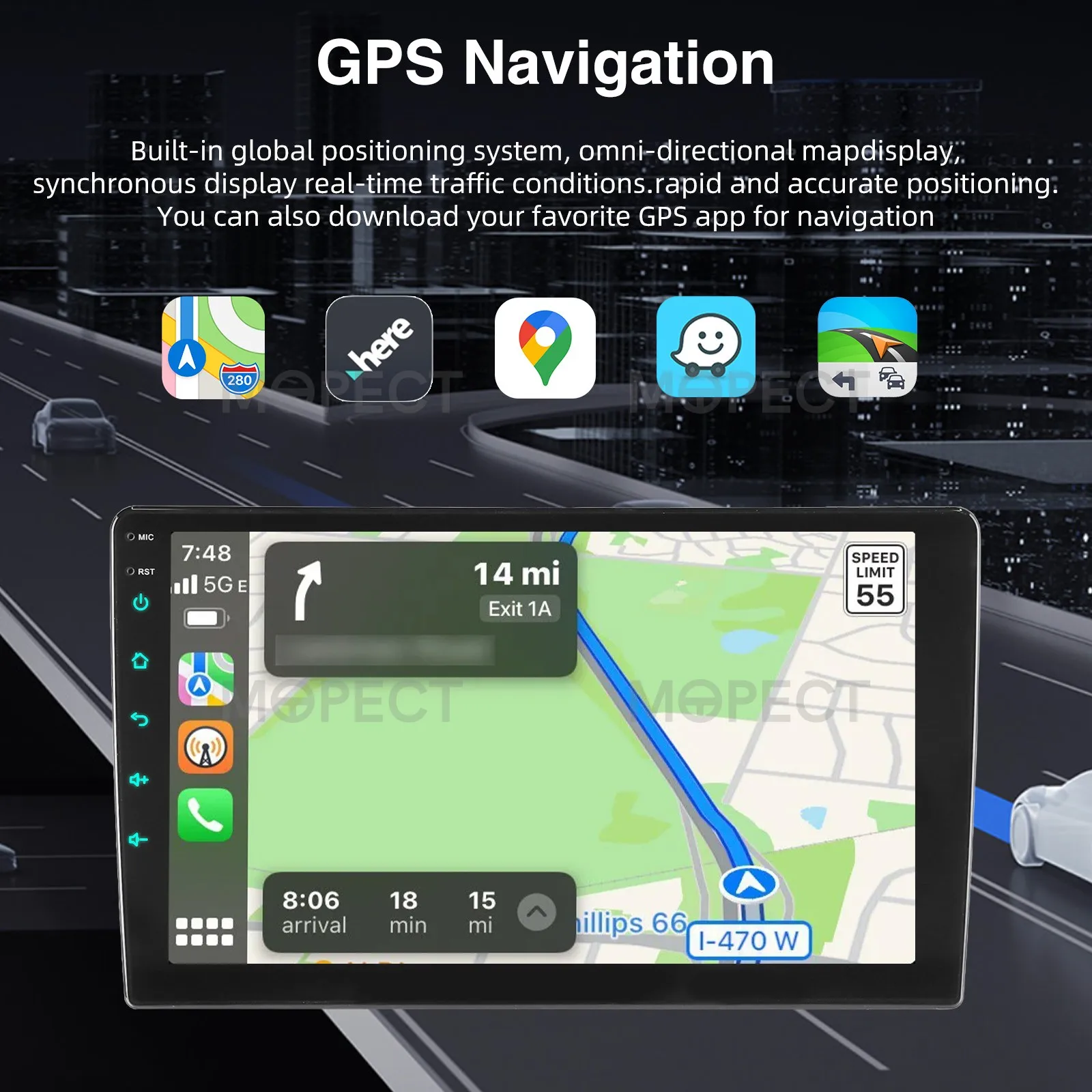 MOPECT 10,1-Zoll-Android-15-Autoradio für Toyota Aygo / PEUGEOT 107 / Citroen C1 2005-2014 WiFi Carplay 4G+64G SWC FM+DVR&CAM – Detail 5