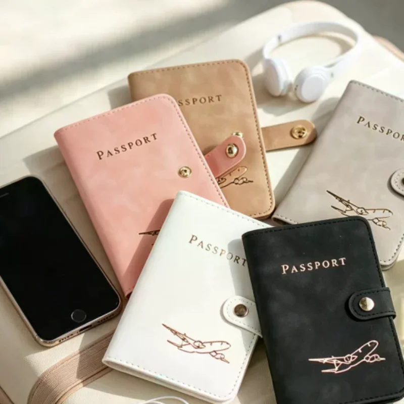 Airplane Pattern Passport Holder Waterproof Travel Passport Cover Case Credit Card Wallet For Women Men Travel Document Pouch