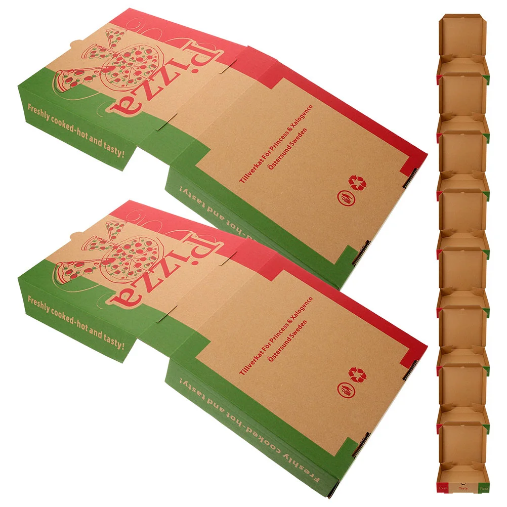 10 Pcs Pizza Box Storage Containers Gift Wrapping Case Keeps Fresh Boxes Paper Restaurant Supply