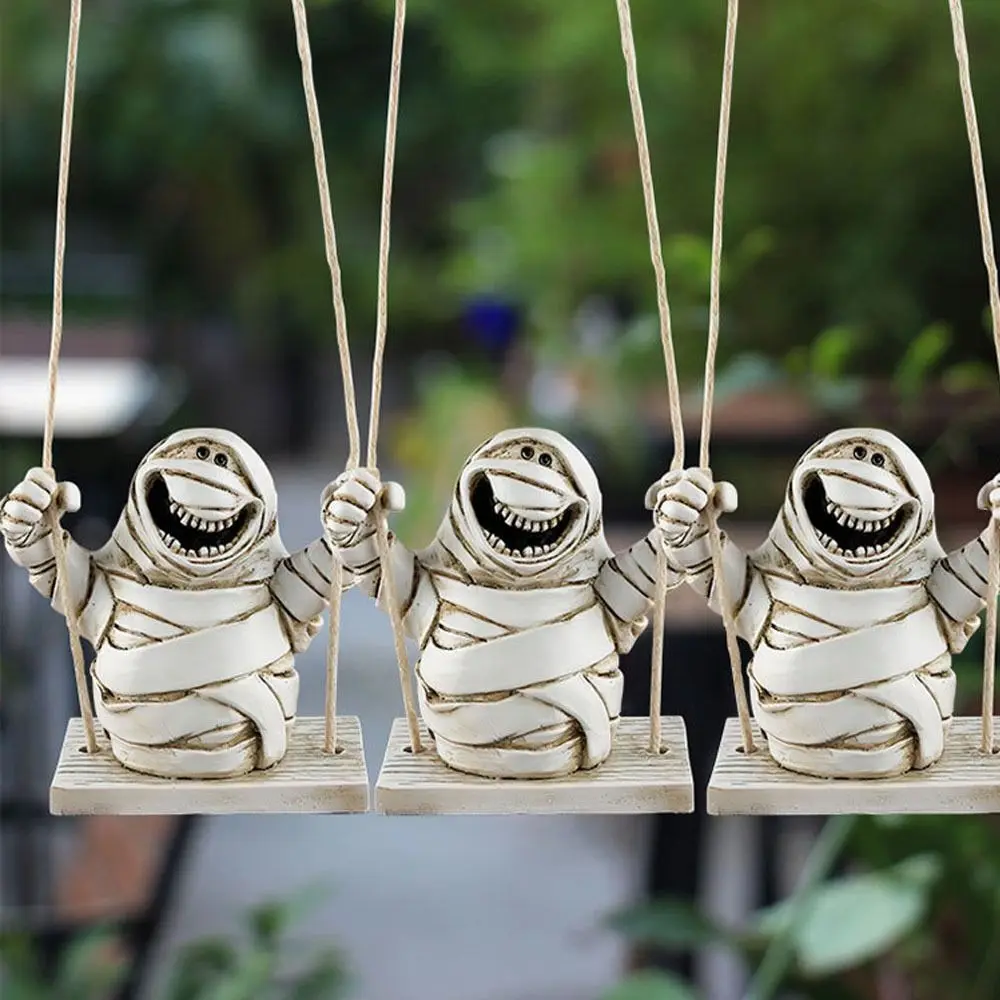 Courtyard Tree Fence Pendant Halloween Mummy Pendant Mummy Ornaments Garden Decoration Resin Festival Mummy Ornaments Resin