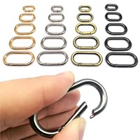 Oval Spring O Ring Openable Leather Bag Handbag Strap Buckle Connect Keyring Pendant Key Dog Chain Snap Clasp Clip Carabiner