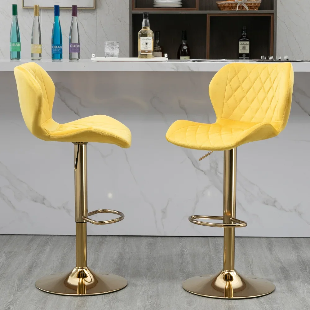 

2 pcs Kitchen Bar Chair Swivel Stool Stools Tabouret Design Height Adjustable Backrest Leather Garden High Taburete Furniture