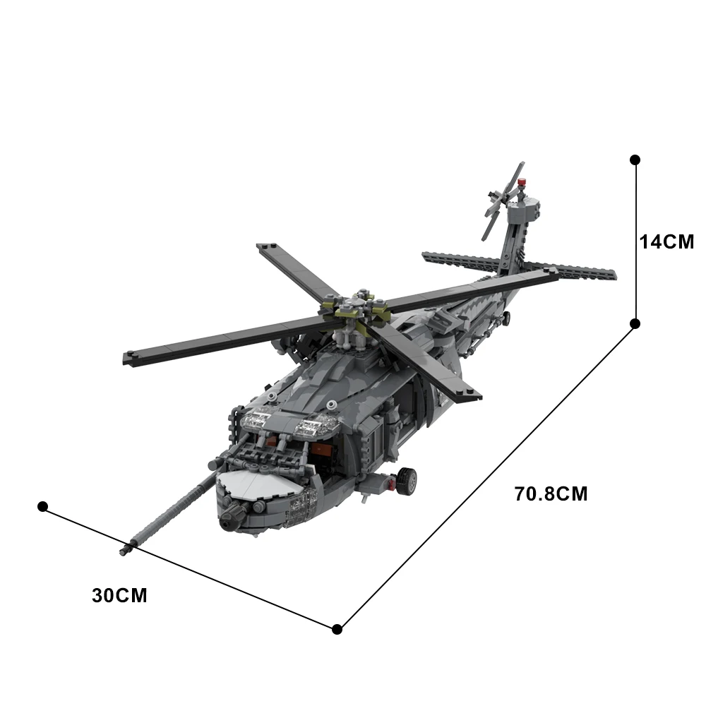 MH-60 Pave HAWK Building Blocks Moc Ideal Rescue Helicopter Model Sets Brick Educational Child Toys for Kids Adult Birthday Gift