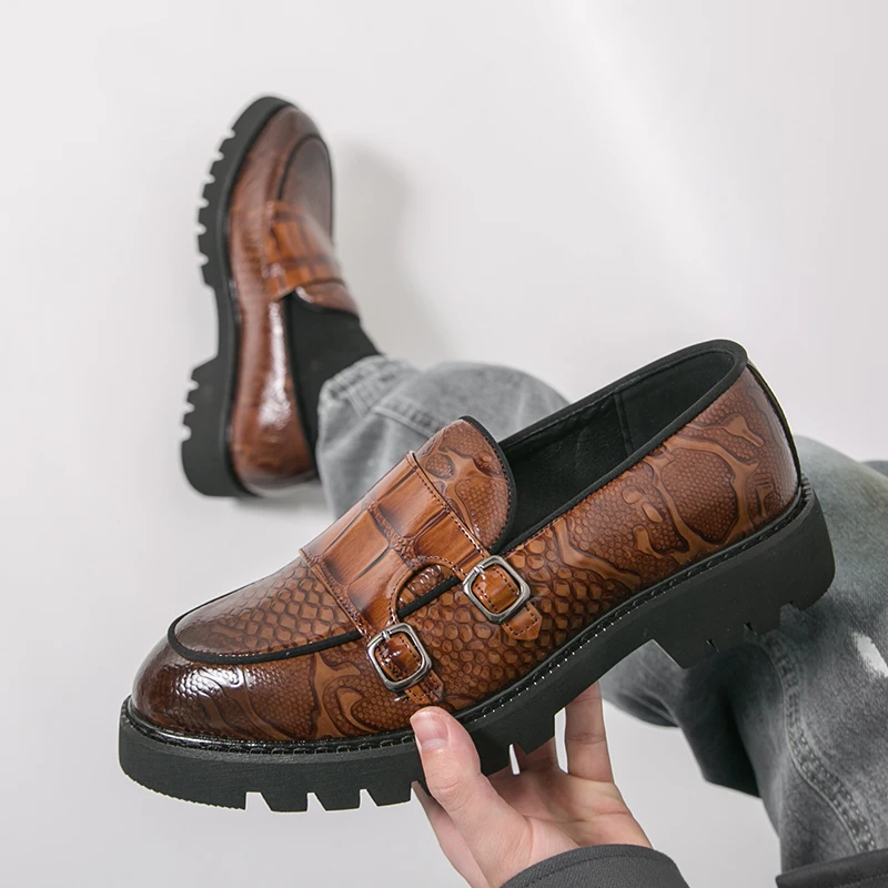 

Men Loafers PU Thick Soled Professional Classic Business Men Shoes Size 38-46