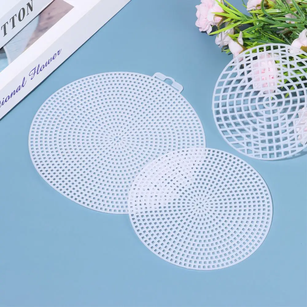 

Round Grid board for DIY Bag Plastic Knitting and Weaving Helper Knit Sheet Easy Knitting Accessories Hand Bag White Net Cover