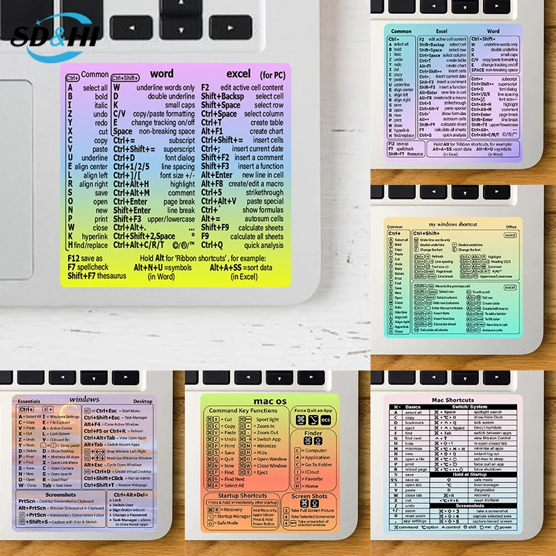 Adesivo adesivo para teclado de computador, 1 parte, para windows, para laptop, acessórios de mesa