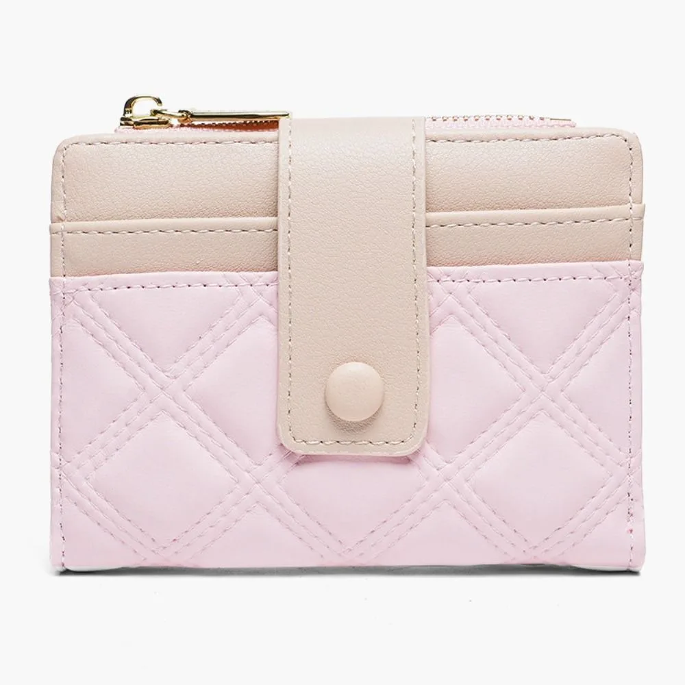 Portfelik Przenośny Uroczy Kieszonkowy Portmonetka Zapinana na Zamek Wielokomorowa na Karty Składana Portmonetka na Monety Torebka na Pieniądze Kolorowe Etui na Karty dla Kobiet