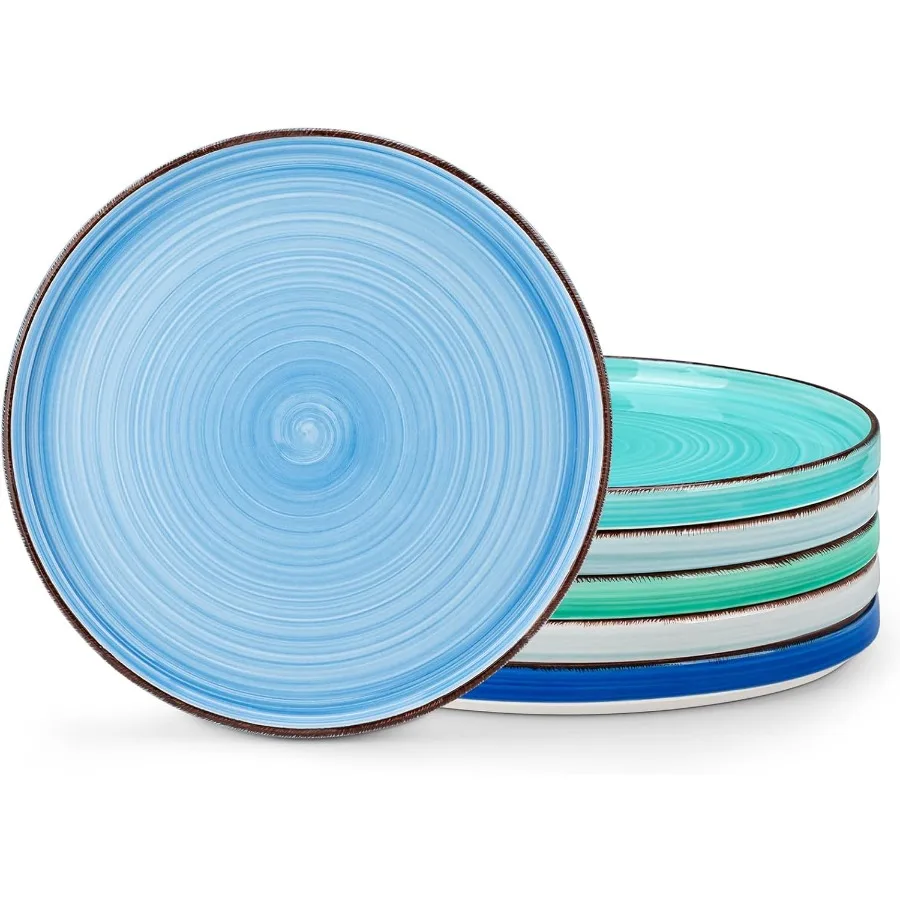 

Bonita 10,5-дюймовые обеденные тарелки, керамическая тарелка, набор обеденных тарелок, набор из 6 больших столовых тарелок для кухни, микроволновая печь Ov