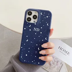Personalised inevitable Initial kafr letters names Leather Casefor iphone 11 12 14 13 15 Pro Max XS XR 14Plus Luxury Hard Covers