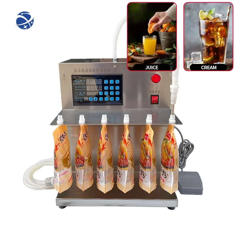 

YYHC single nozzle small electric juice coffee milk bag semi-automatic liquid filling machine