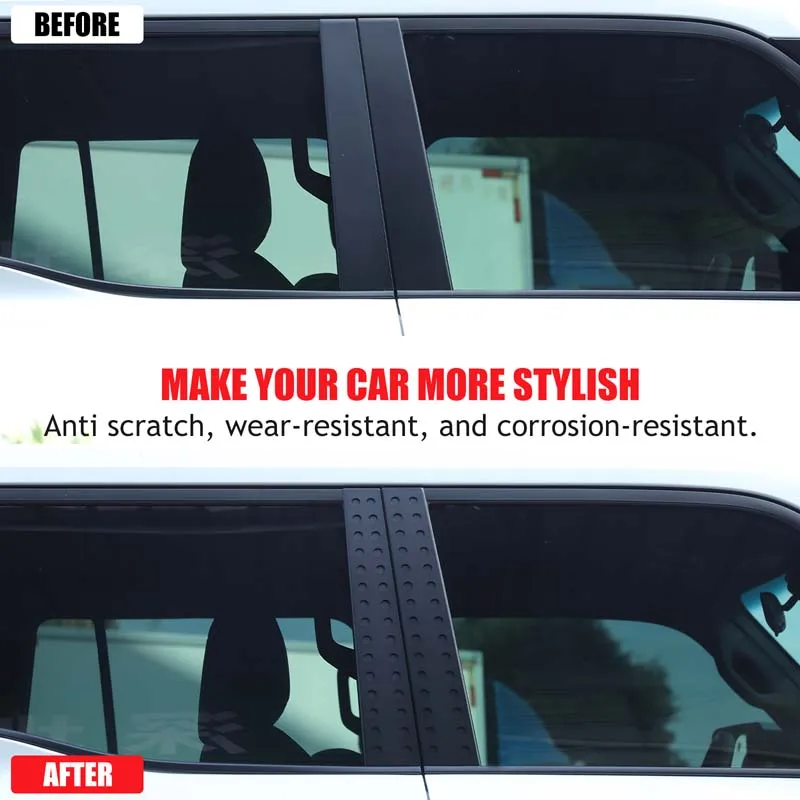 لتويوتا برادو لاند كروزر LC250 2024 + سبائك الألومنيوم سيارة ويندوز B-عمود المضادة للخدش ملصق غطاء لوحة الكسوة الملحقات