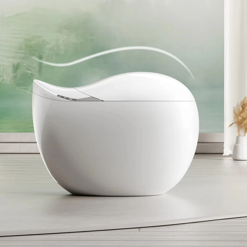 

2025 luxury smart toilet with remote control whale shape automatic cleaning automatic