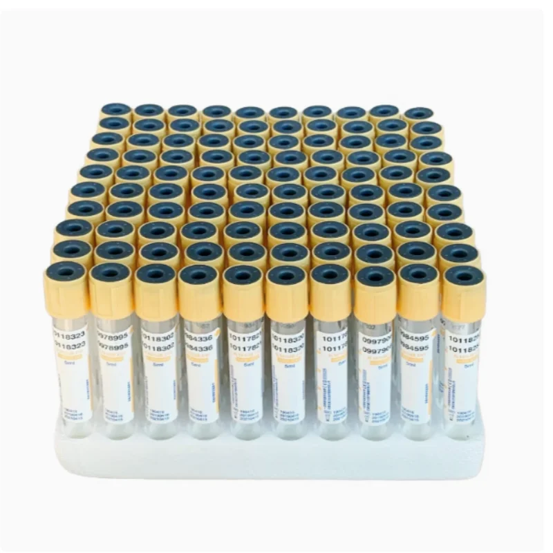 100PCS Disposable vacuum negative pressure blood vessel separation glue coagulant serum 5ml10ml glass plastic yellow cap