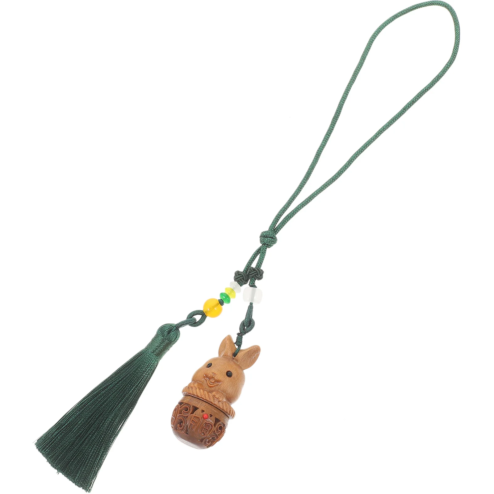 

Rabbit Essential Oil Diffuser Exquisite Wooden Carved Aroma Beads Holder Cute Keychain Hanging Decor For Phone Car Bag Diy Charm