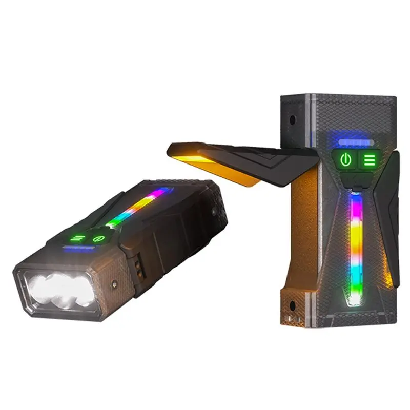 A89E-LED Rechargeable Small EDC Flashlight RGB Side Light Waterproof Pocket Keychain Clip& Tail Magnet
