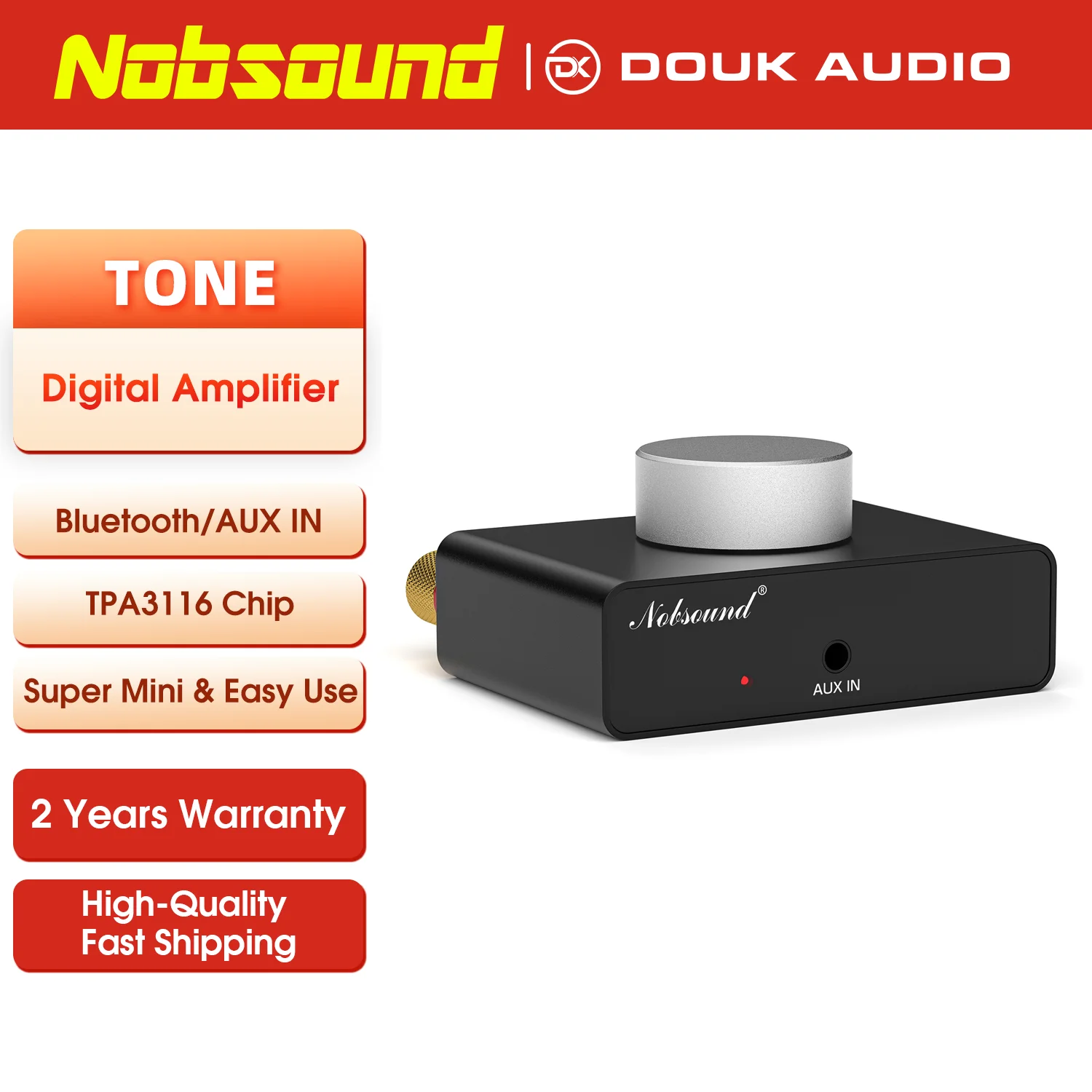 Nobsound TONE بلوتوث استقبال صغير TPA3116 مضخم رقمي مكتب منزلي قوة أمبير 50 واط + 50 واط