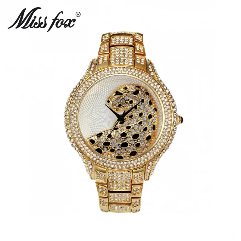 Official brand of free shippingRound Personality Leopard Fashion and Fully-Jewelled QuartzExquisite women's watch