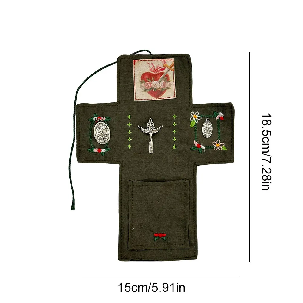 1/2 قطعة ضريح الجيب ث/الصليب داخل لحاف الصلاة اليدوية خياطة اللحاف الملونة ذكرى الهدايا المسيحية لعيد الميلاد عيد الفصح #5