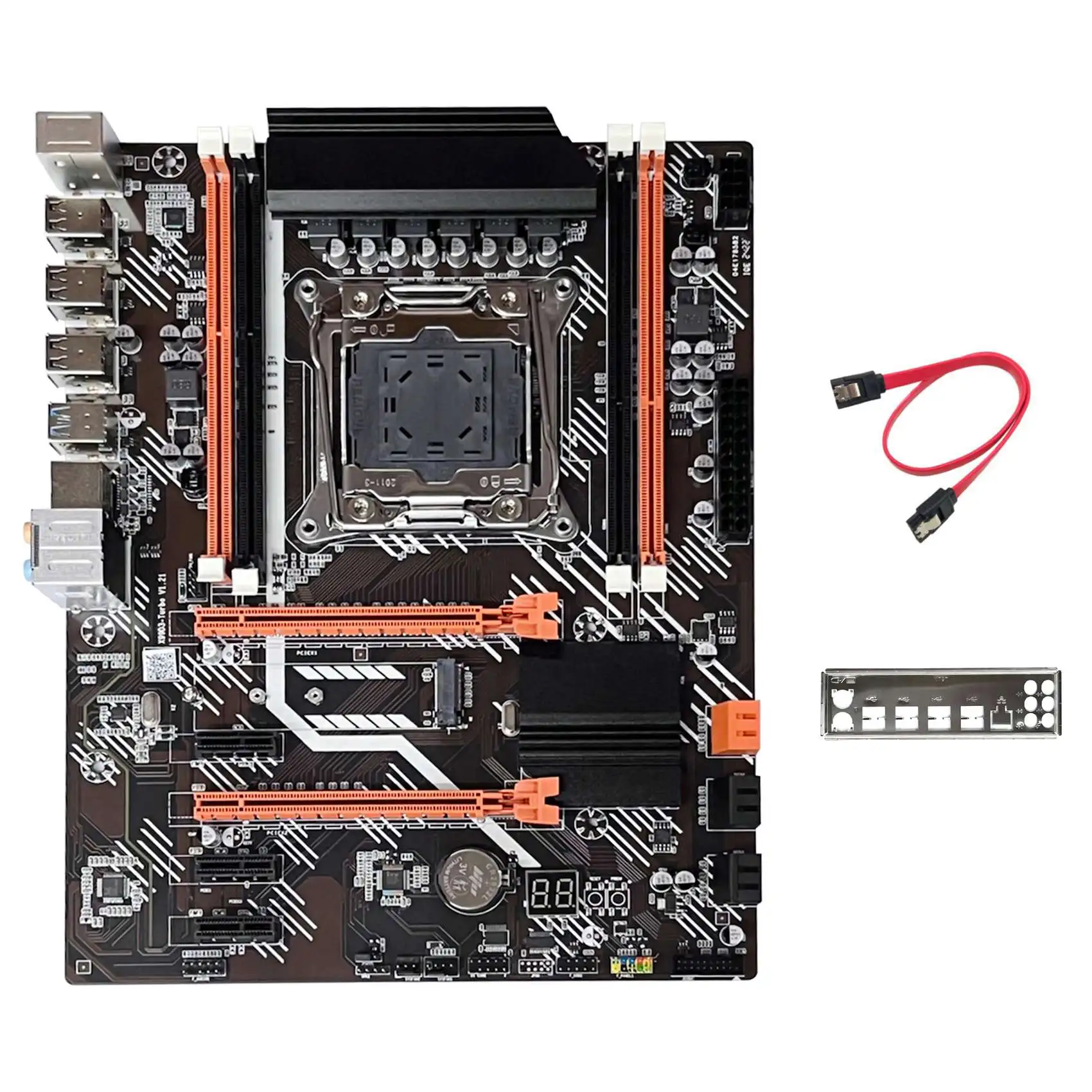 X99T Motherboard+SATA Cable+Baffle LGA2011 V3 M.2 NVME NGFF Support DDR3 4X16G Support E5 2666 E5 2673 E5 2678 V3 CPU