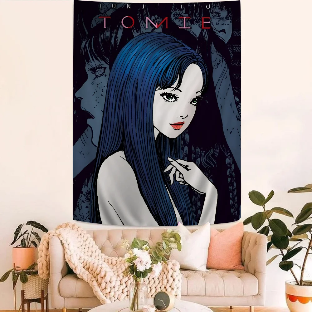 Tomie Junji Ito Printed Large Wall Tapestry Indian Buddha Wall Decoration Witchcraft Bohemian Hippie Wall Art Decor