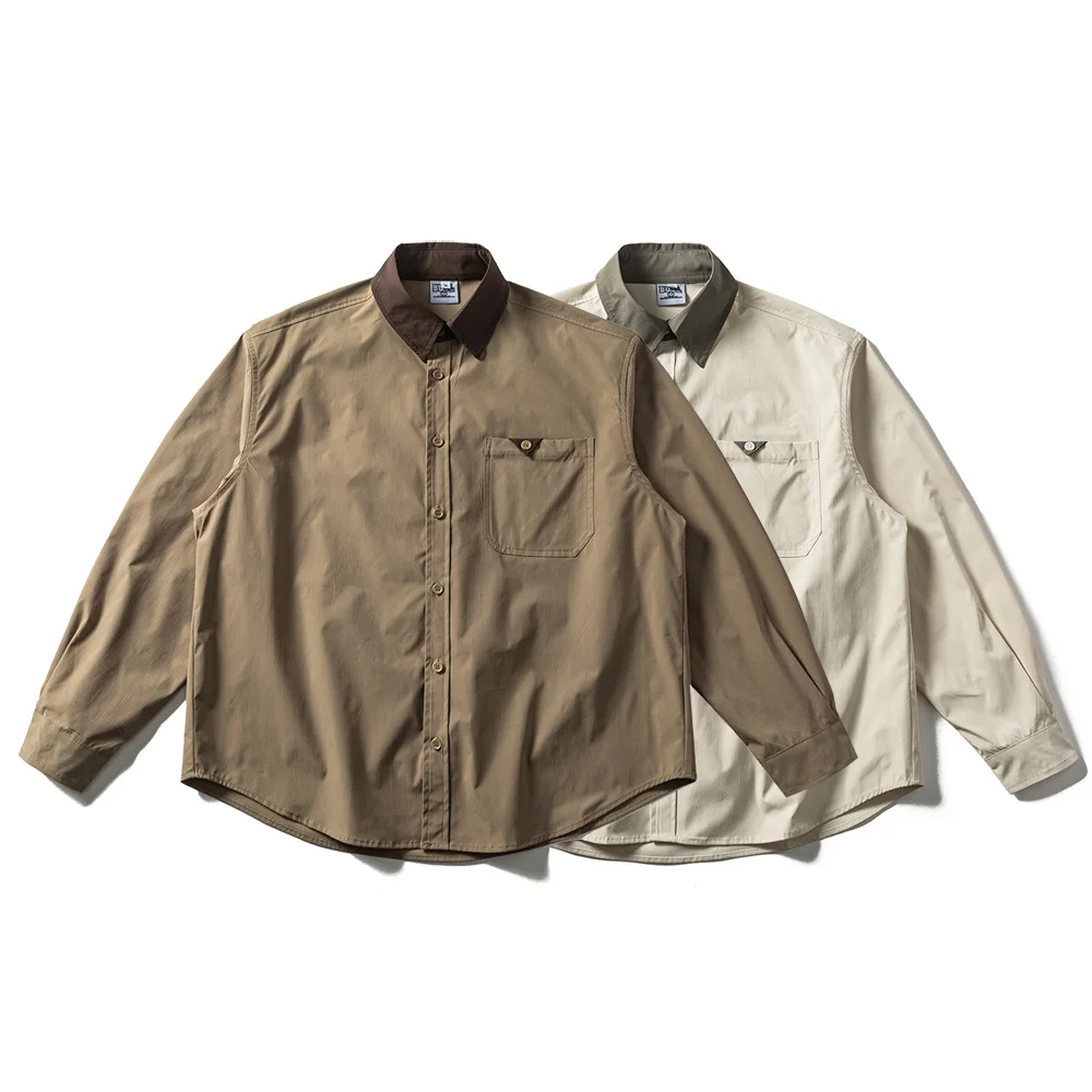 

Весенне-осенние рубашки-карго с длинными рукавами, мужская уличная мода Cityboy, свободные повседневные рубашки большого размера, блузки