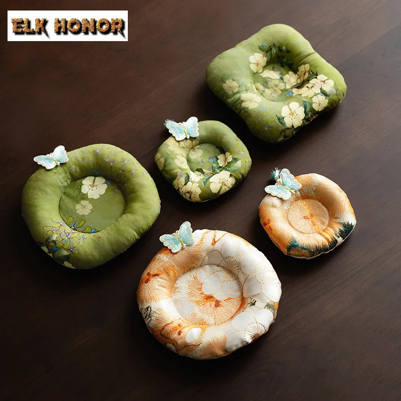 Zen Fabric Pot Bearing Holder Gaiwan Dessert Serving Trays Dry Soaking Table Tea Tray Tea Cup Coasters Tea Teaset Ornaments Gift