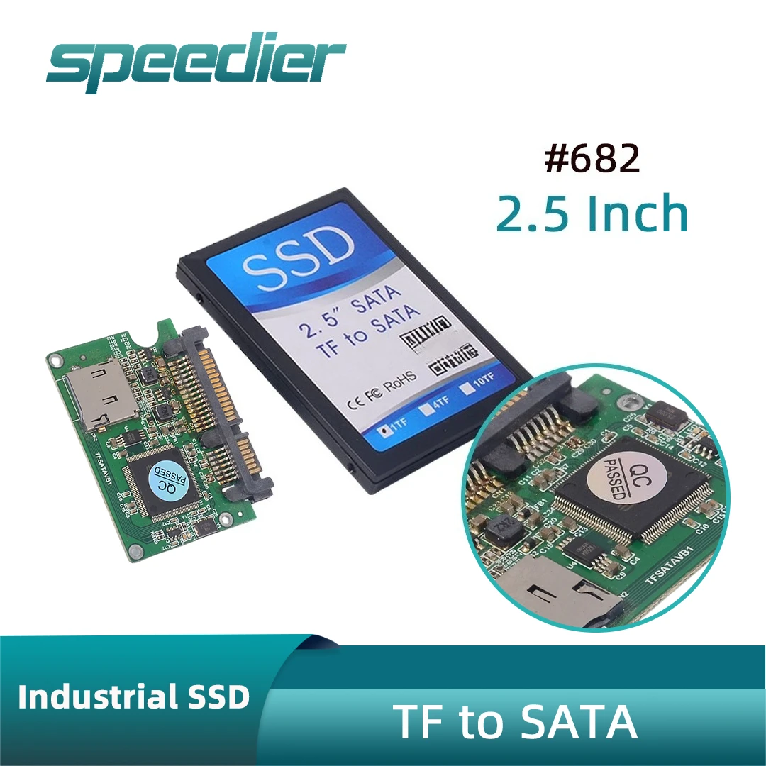 

TF Micro SD To SATA 7+15 Pin Adapter Card Embedded SSD Converter 128GB for Industrial PC POS DVR Soft Router Laptop Desktop