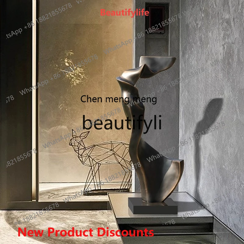 

cn8350 ss Hotel Lobby Abstract Sculpture Ornament Sales Office Hall Soft Decoration Villa Entrance Floor Standing