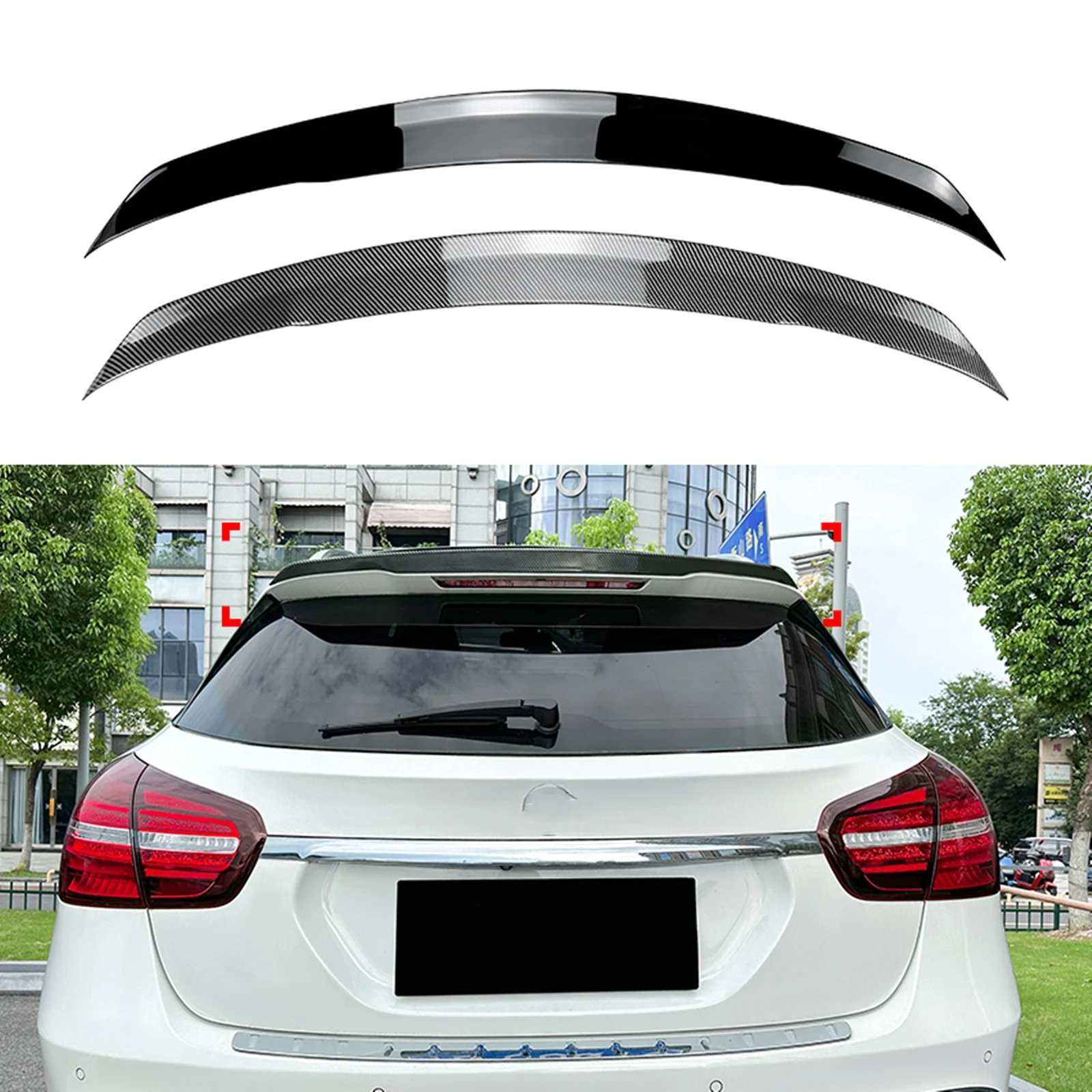 

For Mercedes Benz X156 GLA Class GLA180 GLA200 GLA250 GLA45 AMG 2014-2019 Rear Trunk Roof Spoiler Wing Car Upper Splitter Lip