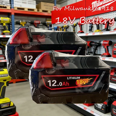 Bateria de Íons de Lítio 18V 12Ah Compatível com Milwaukee M18 2026, Modelos 48-11-1880, 1860, 1850, 1840 e Kit de Carregador M18