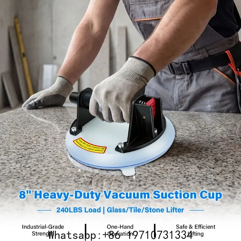 Heavy Duty Vacuum Suction Cup 8 Inch 21cm 240lb Load Hand Lifter Glass Ceramic Tile Granite Handling Tool