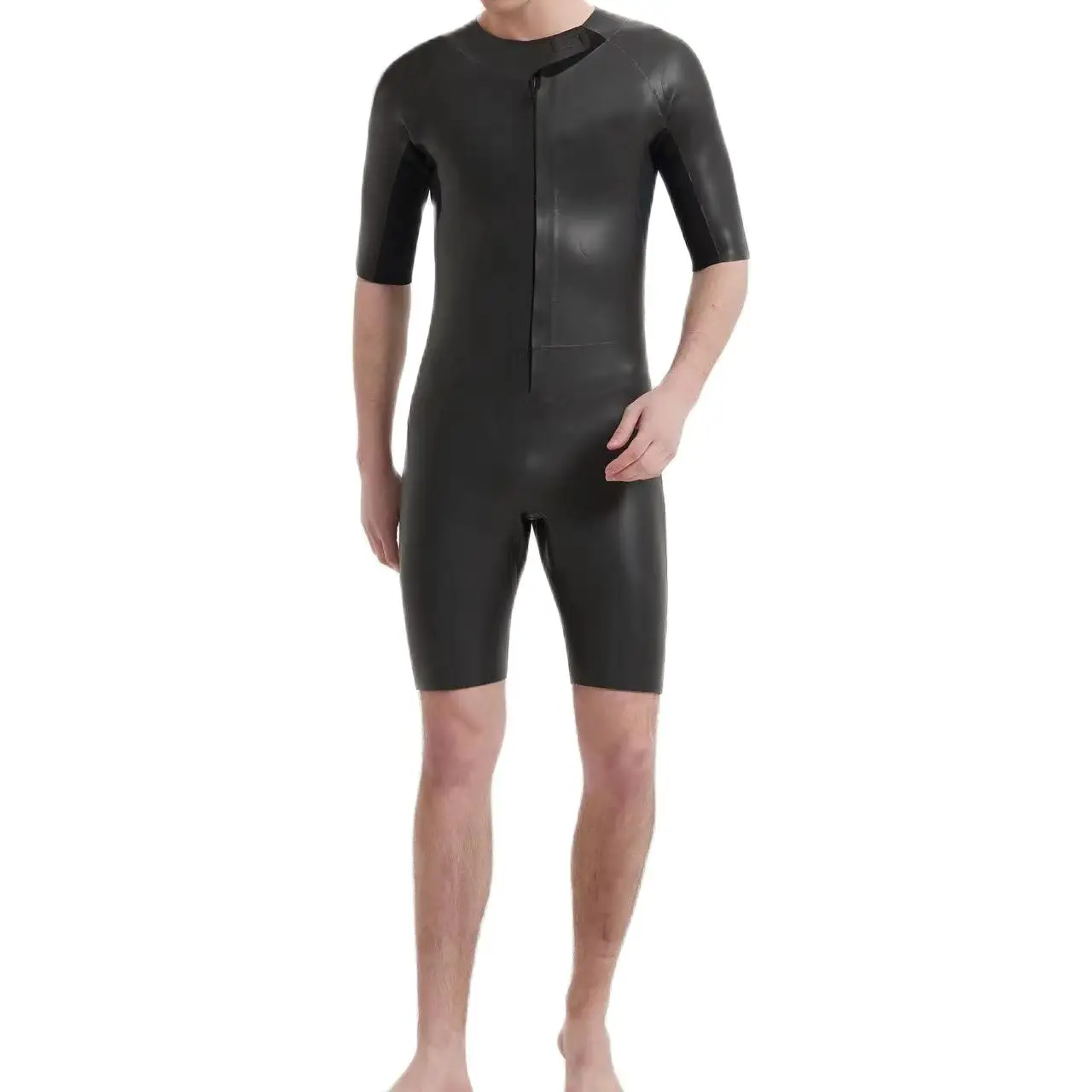 

Triathlon 3MM CR Neoprene Wetsuit Swimwear Men Diving Short Sleeve Snorkeling Coat Male Surf Winter Thermal Glue Bonding Suit