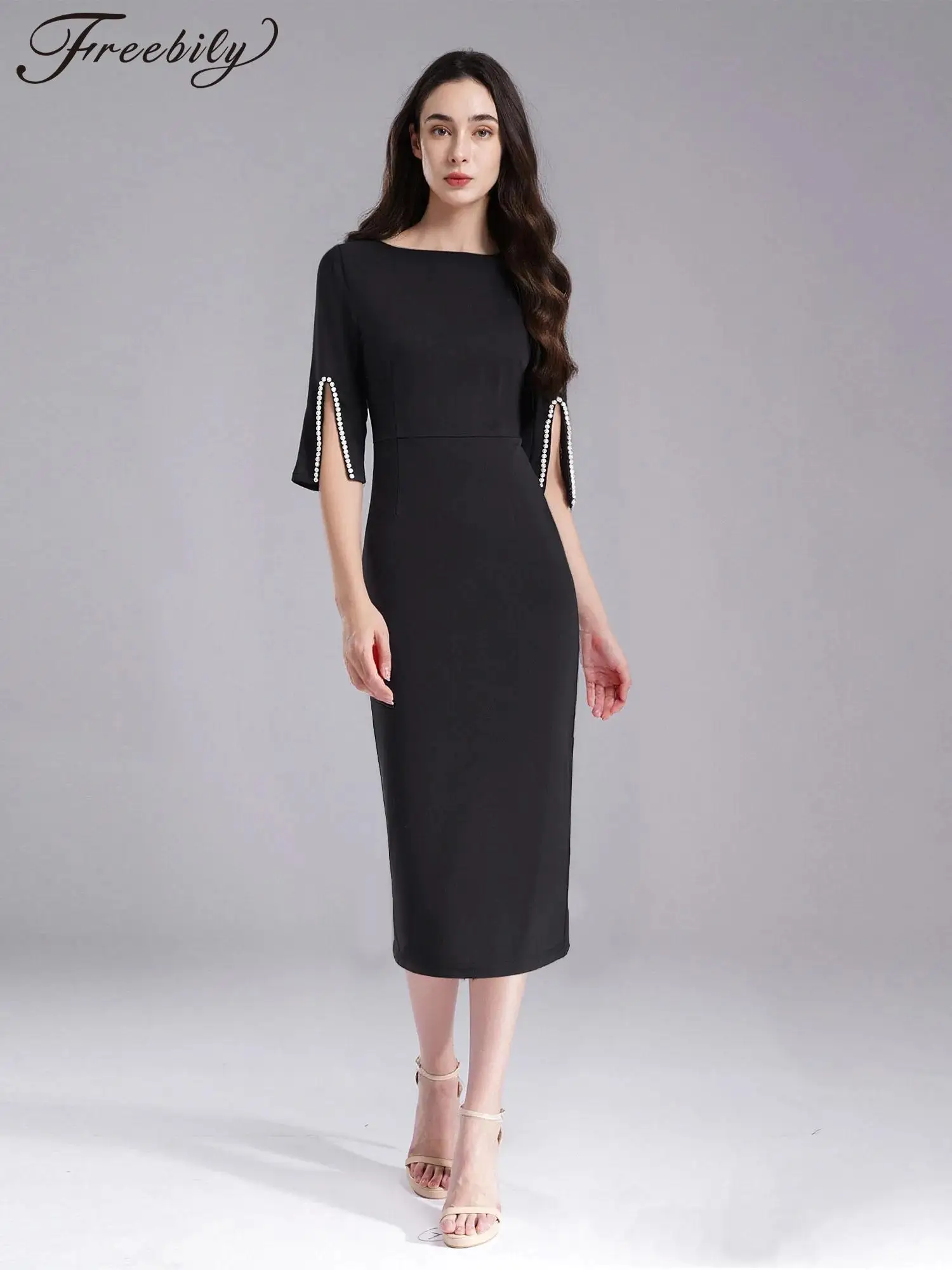 ชุดเดรสค็อกเทลสำหรับผู้หญิง แฟชั่นชุดเดรสทรงดินสอ ชุดเดรสเข้ารูปสำหรับงานเทศกาล งานแต่งงาน งานเลี้ยงตอนเย็น