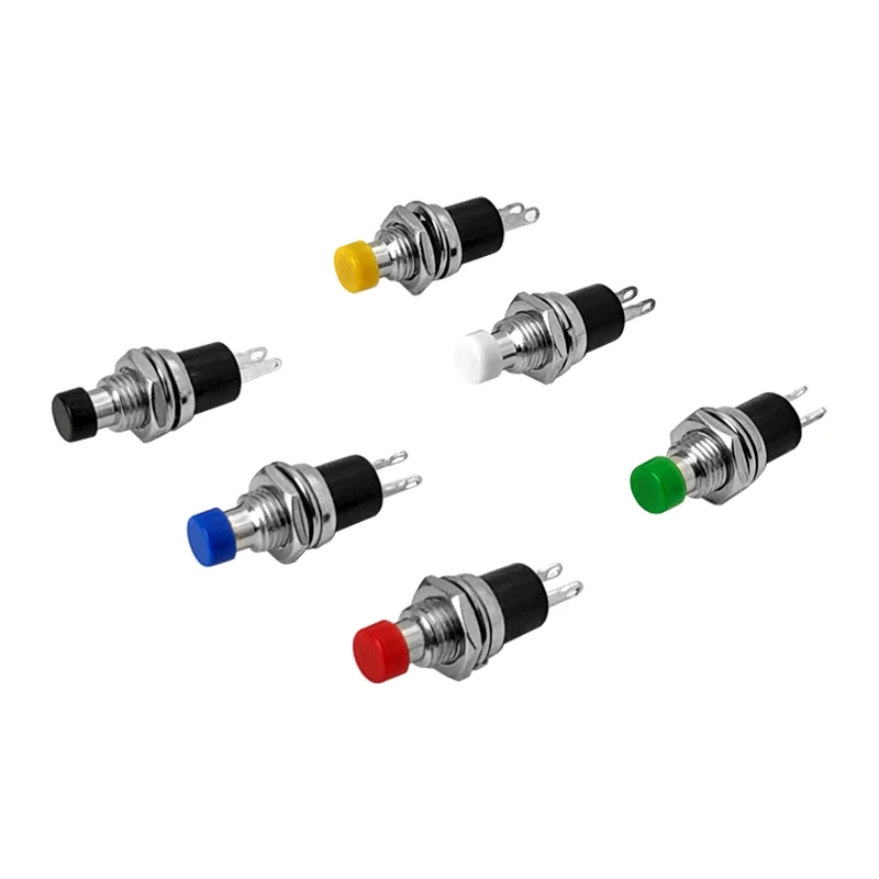 

50pcs yellow red blue green Push Button SPST Momentary N/O Switch