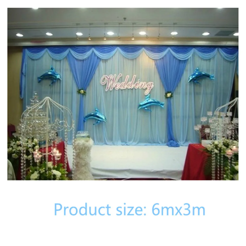 3mx6m Good Quality Ice Silk Drape Swag Decoration For Event Party Wedding Backdrop Curtain Stage Background