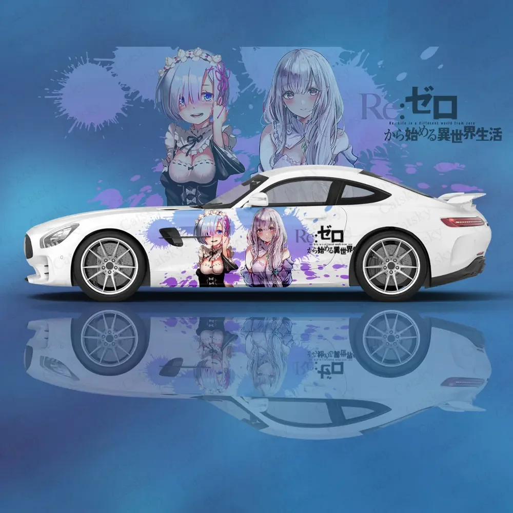 Japanese Anime Re ZERO Girl Car Wrap Protect Stickers Car Decal Creative Sticker Car Appearance Modification Decorative Sticker