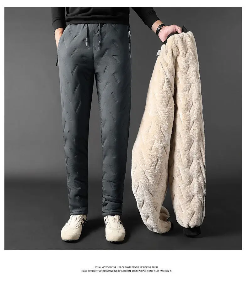 Winter Sweatwear Männer Verdicken Fleece Futter Sweatpant Thermische Hosen Casual Hosen Wasserdicht Winddicht Warme Samt Hosen – Detail 23