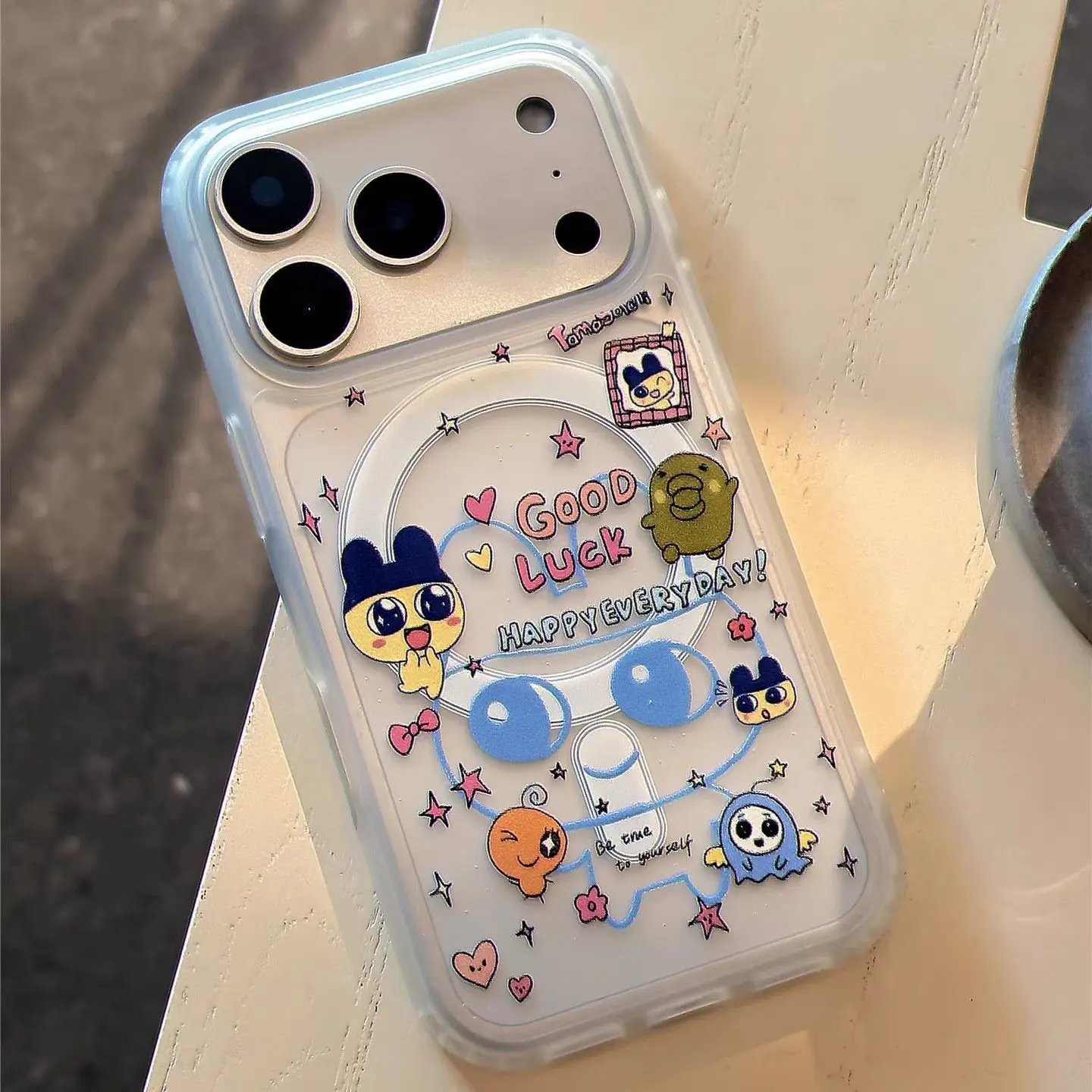 الكورية Ins T-Tamagotchi حسن الحظ جراب هاتف ل المغناطيسي آيفون 17 16 15 14 13 12 11 برو ماكس 14 15 16 17Air زائد الحلو غطاء