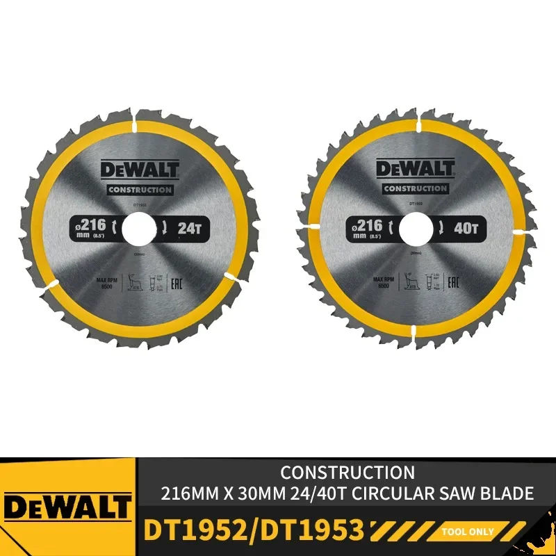 DEWALT DT1952 DT1953 CONSTRUCTION 216x30mm 24T/40T Circular Saw Blade Power Tool Accessories