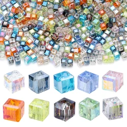 50Pcs 4/6/8mm Cube Square Faceted Czech Crystal Glass Loose Crafts Beads for Jewelry Making DIY Bracelet Necklace Accessories