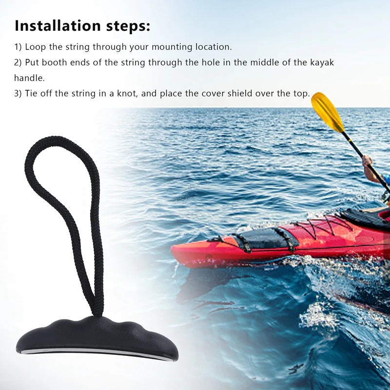 2Pcs Kayak Handles Strong T-Handle Design Ultra Heavy Duty Bungee Kayak Replacement Installation Kit