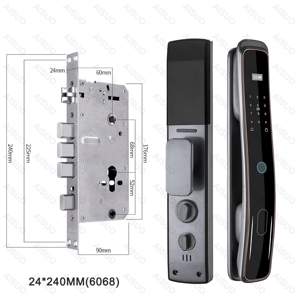 AISUO WiFi Video Door Phone Intercom Smart Locks Compatible Keyless Entry Cerraduras Inteligentes Puerta Exterior Smart Lock