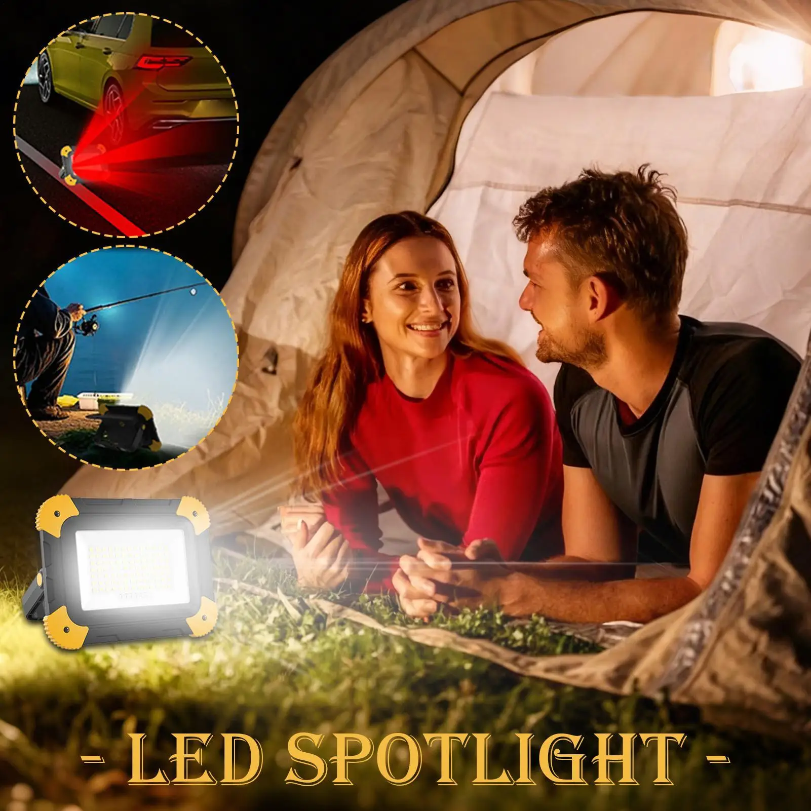 LED Spotlight Foldable Landscape Lamp LED Tent Lights For Construction Sites Garage Workshop Home Repairs Rescue Fishing Hiking