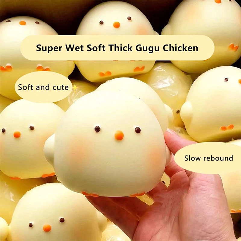 Kawaii Squishies mainan ayam Super lembut, mainan pereda stres bola Remas untuk hadiah ulang tahun