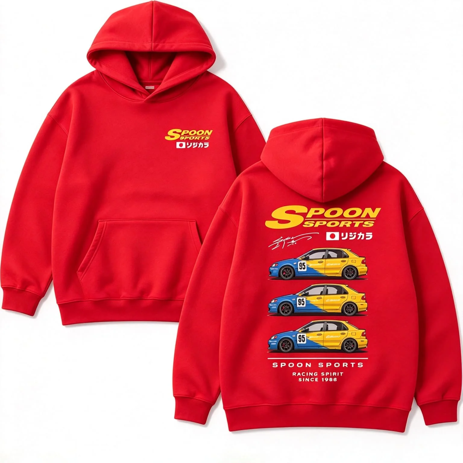 Rs Grauer Sportwagen-Coupé Civic Spoon Sport JDM Herbst Winter US Unisex Pullover Damen Sweatshirt Jungen Top Baumwolle Herren Hoodie – Detail 8