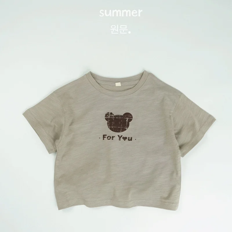 

Children's Short sleeved T-shirt Summer 2025 New Cotton Korean Boys and Girls' Cartoon Children's Printed